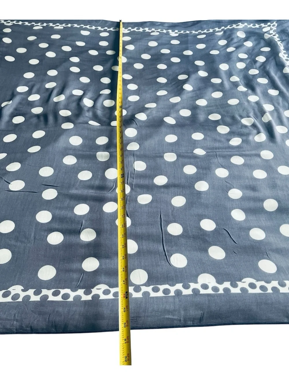🧣LOFT 100% rayon lilac and White Polka Dot 50”x 50” square scarf